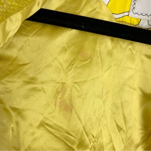 Milly New York Yellow Triple Button Double Breasted Twee Tweed Coat Blazer 6 - Picture 7 of 13